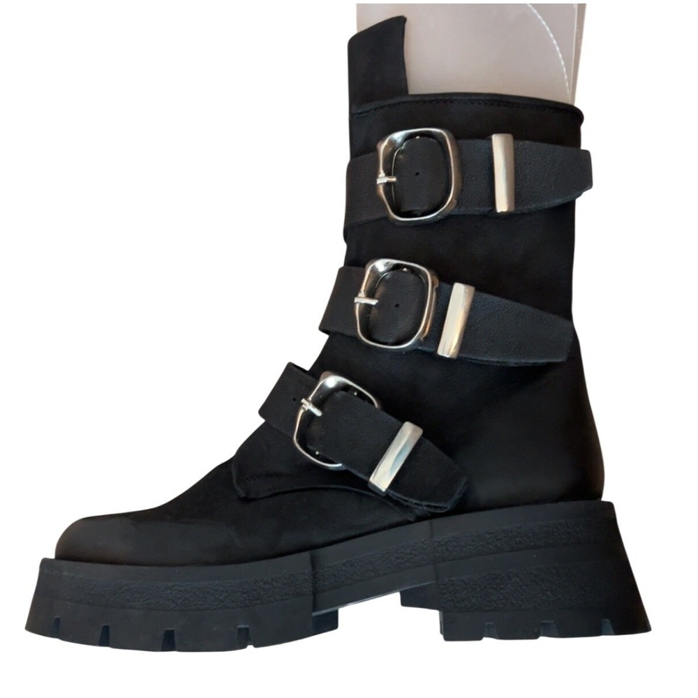 STEVE MADDEN "Roland" Triple Buckle Combat Boots | EXCELLENT CONDITION | SZ: 9.5 - Picture 6 of 11